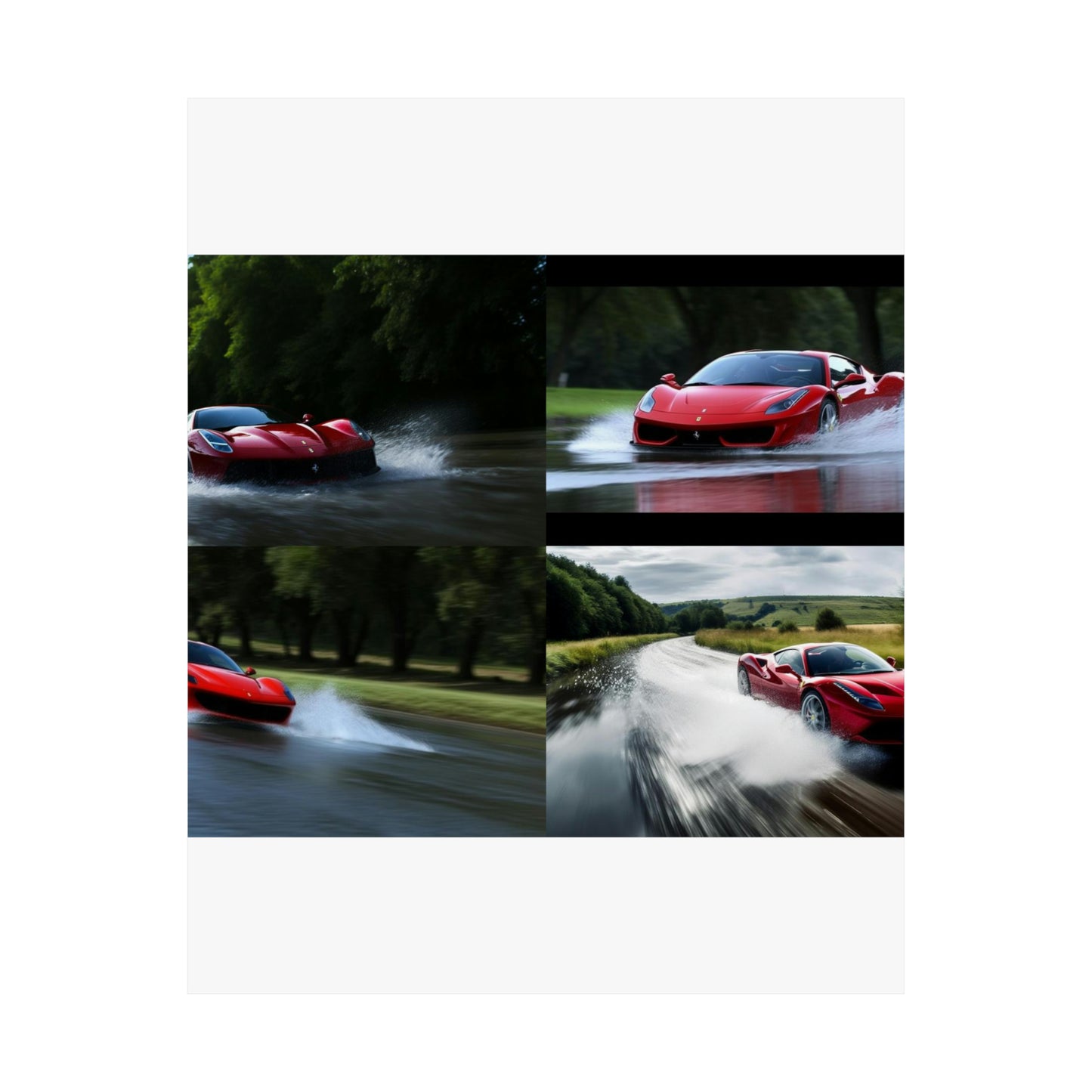 Premium Matte Vertical Posters Water Ferrari Splash 5