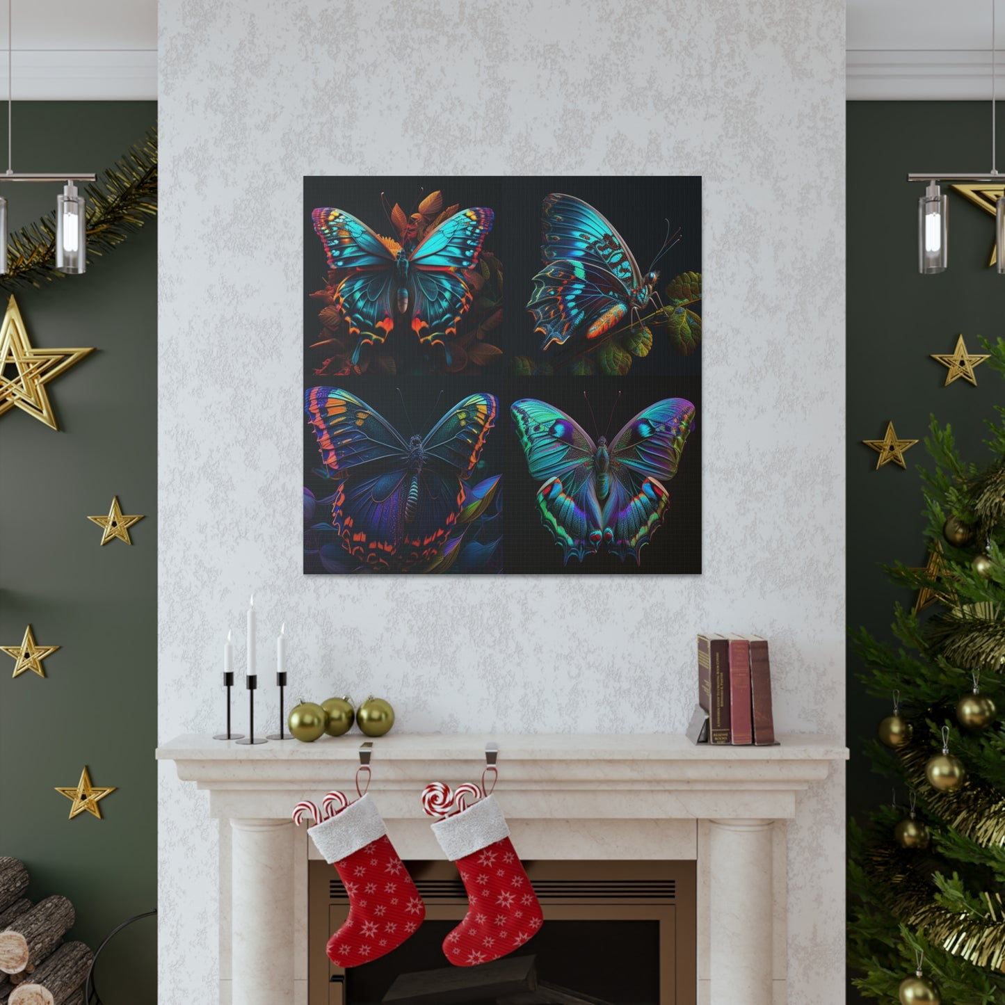 Canvas Gallery Wraps Hue Neon Butterfly 5