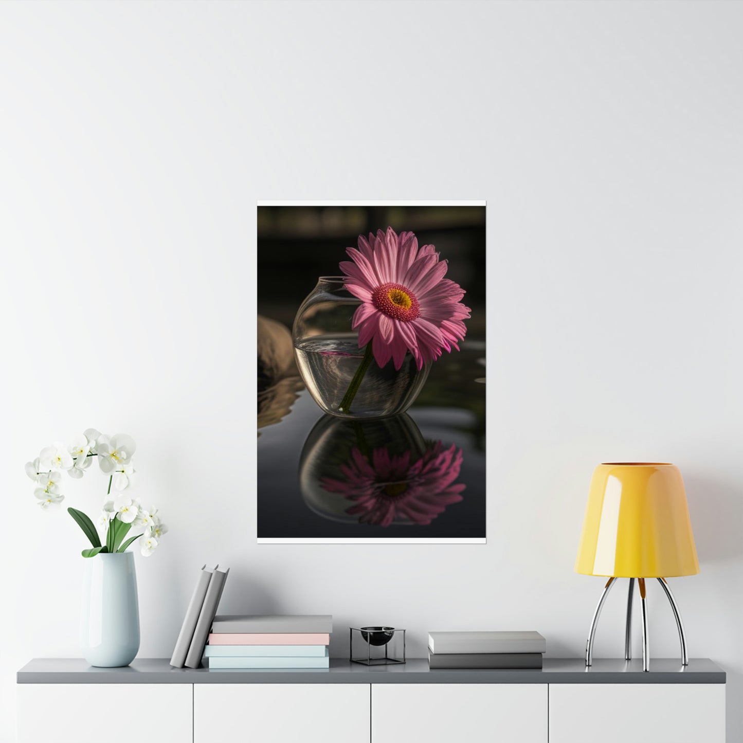 Premium Matte Vertical Posters Pink Daisy 2