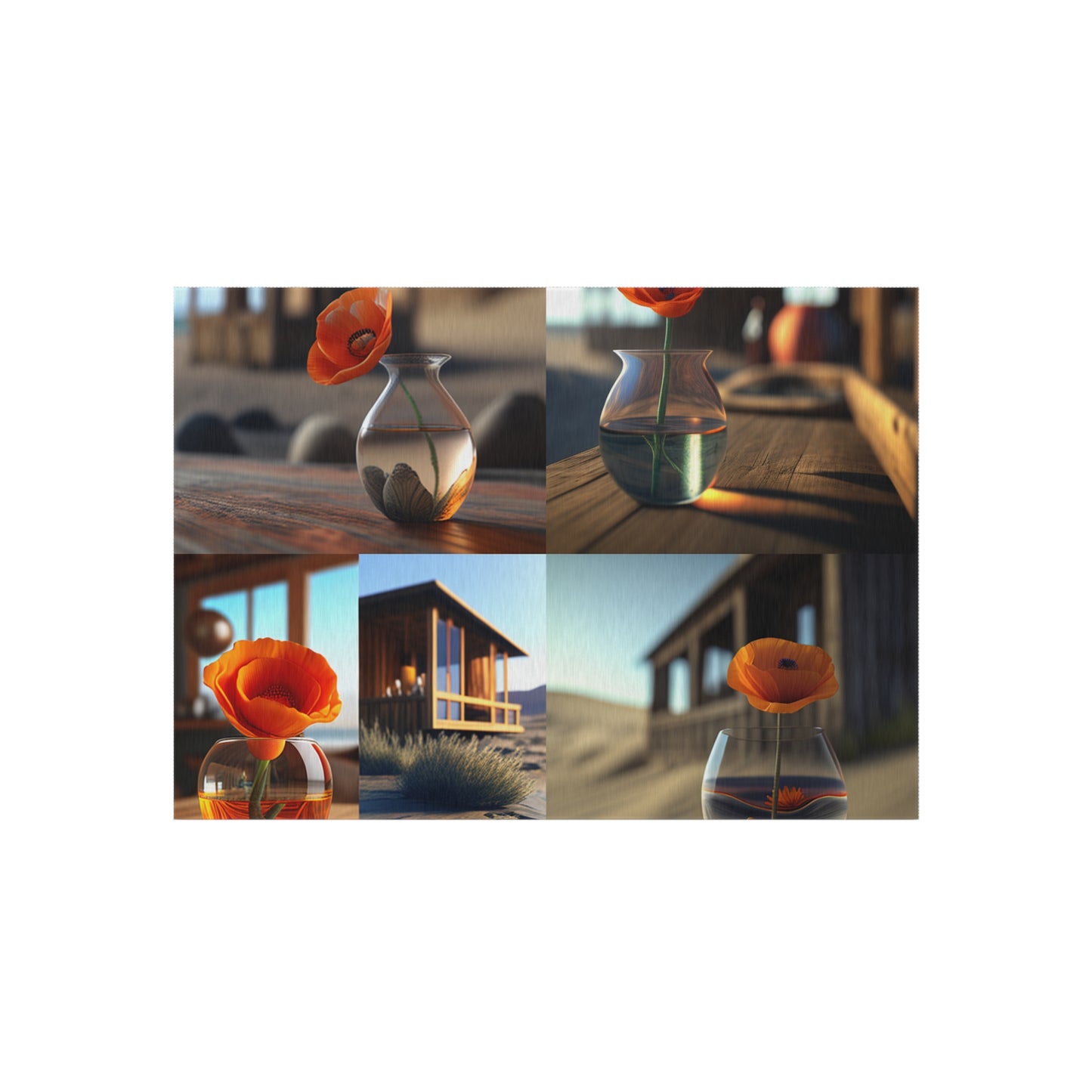 Outdoor Rug  Poppy in a Glass Vase 5