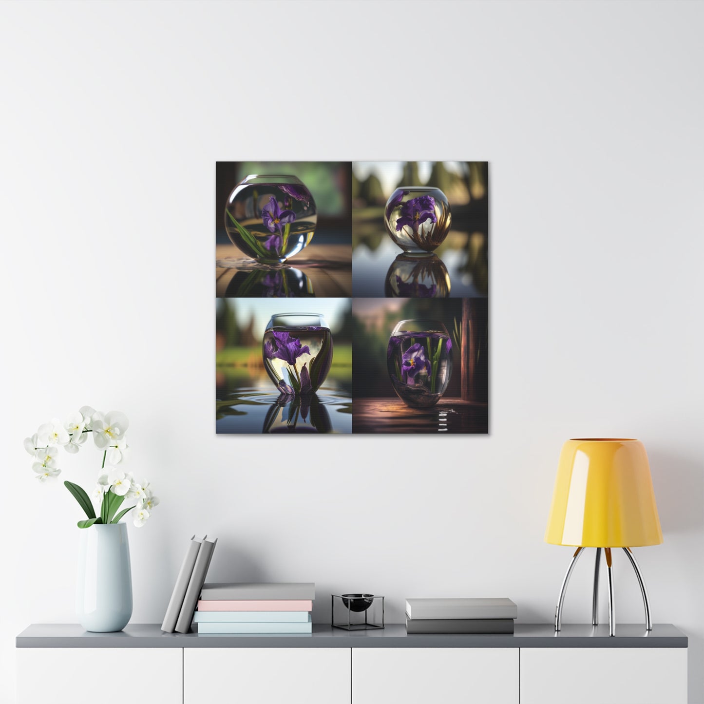 Canvas Gallery Wraps Purple Iris in a vase 5
