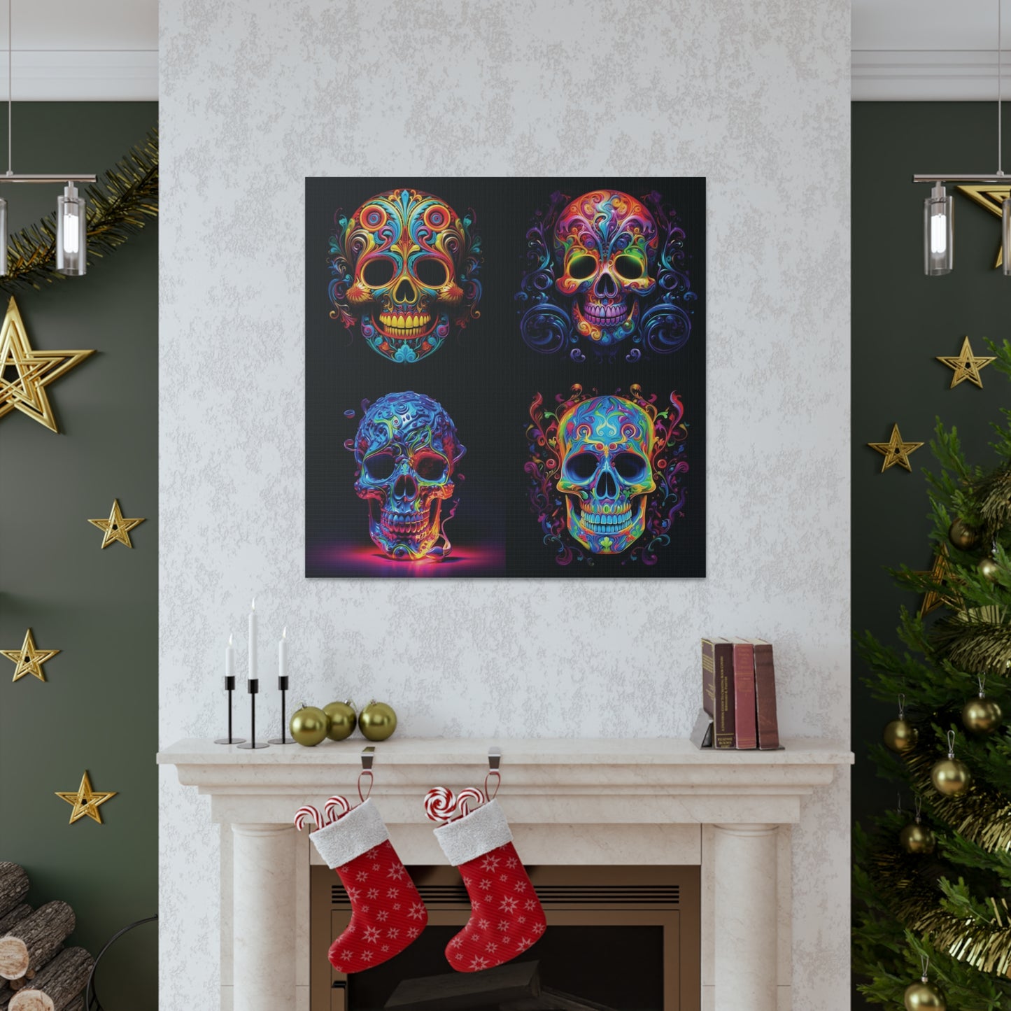 Canvas Gallery Wraps Macro Skull Color 5