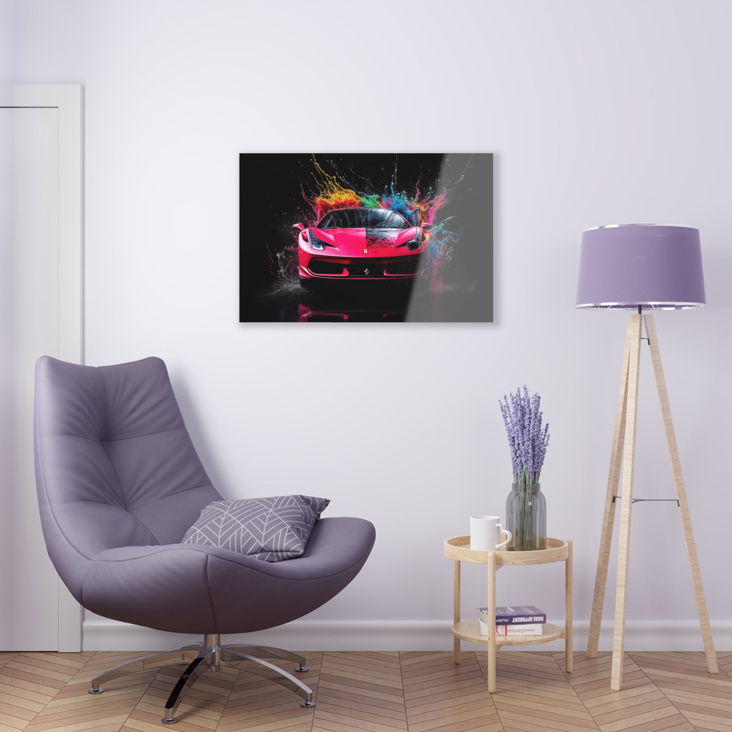 Acrylic Prints Ferrari Water Splash 2