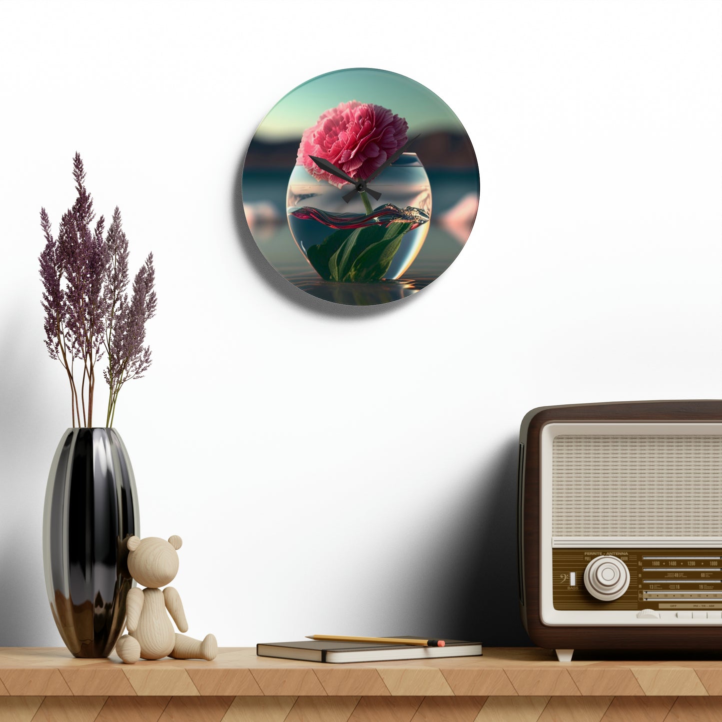 Acrylic Wall Clock Carnation 2