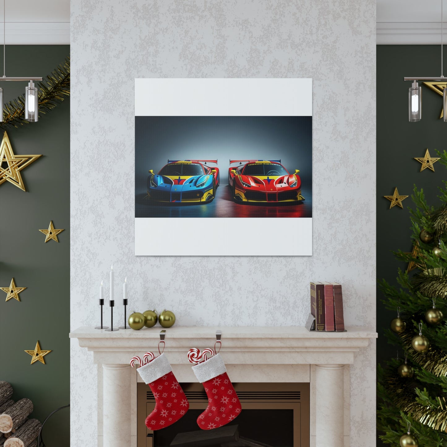 Canvas Gallery Wraps Ferrari Red Blue 2