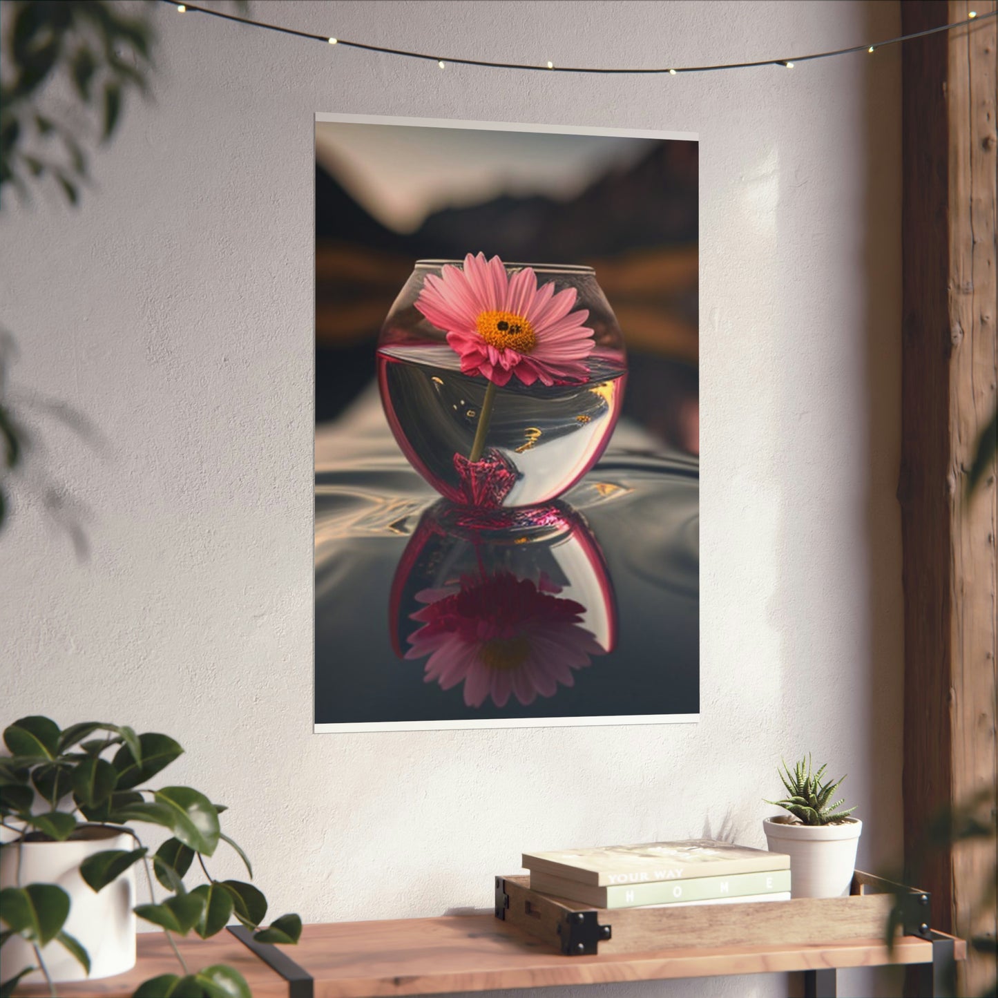 Premium Matte Vertical Posters Pink Daisy 1