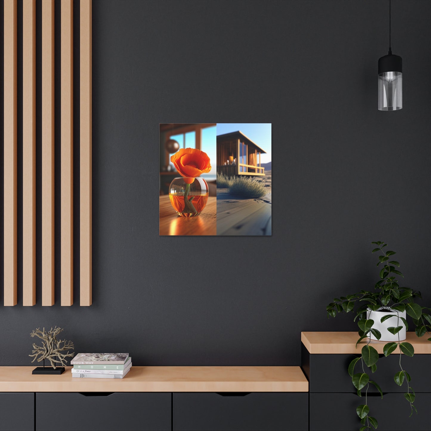 Canvas Gallery Wraps Poppy in a Glass Vase 3