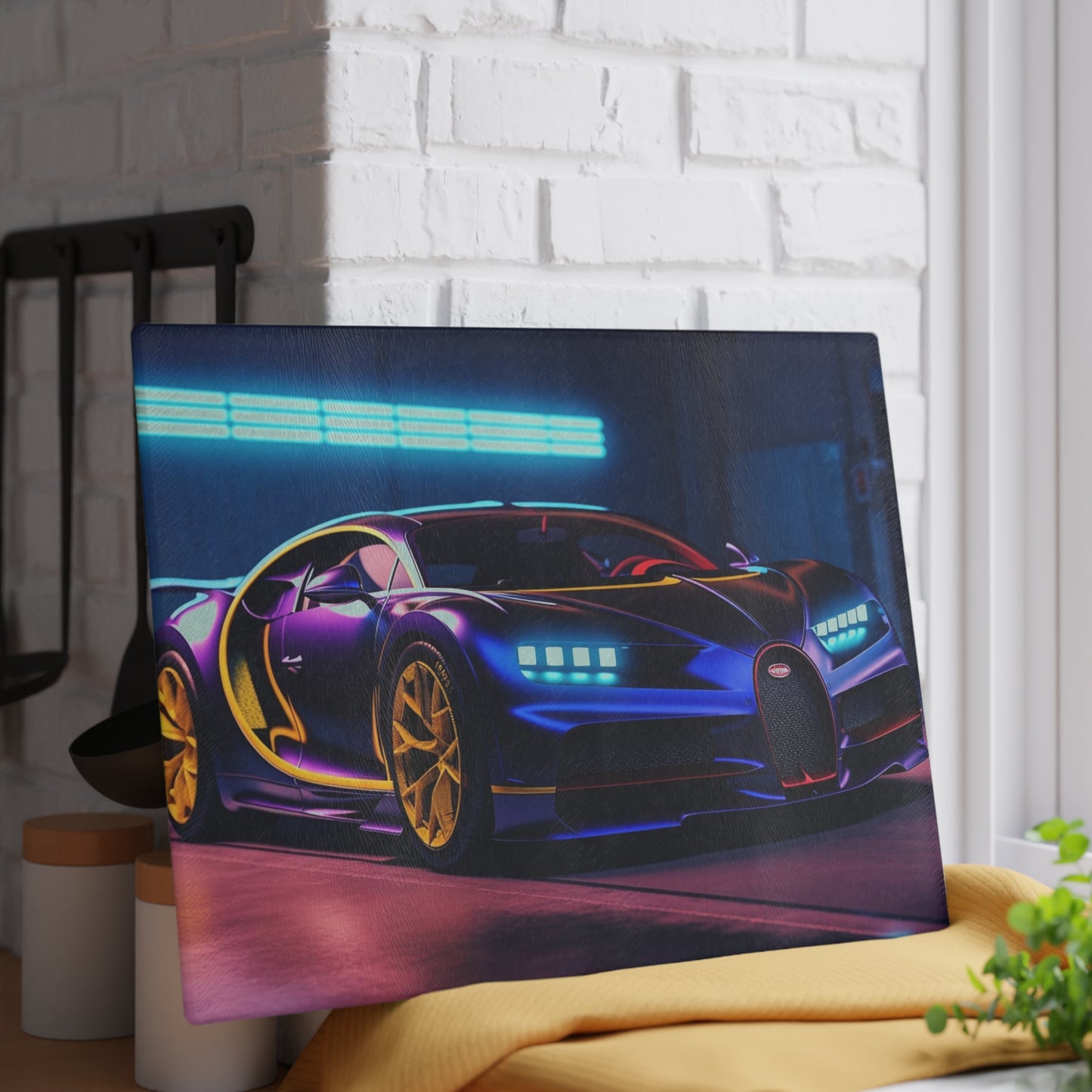 Glass Cutting Board Hyper Bugatti Neon Chiron 4