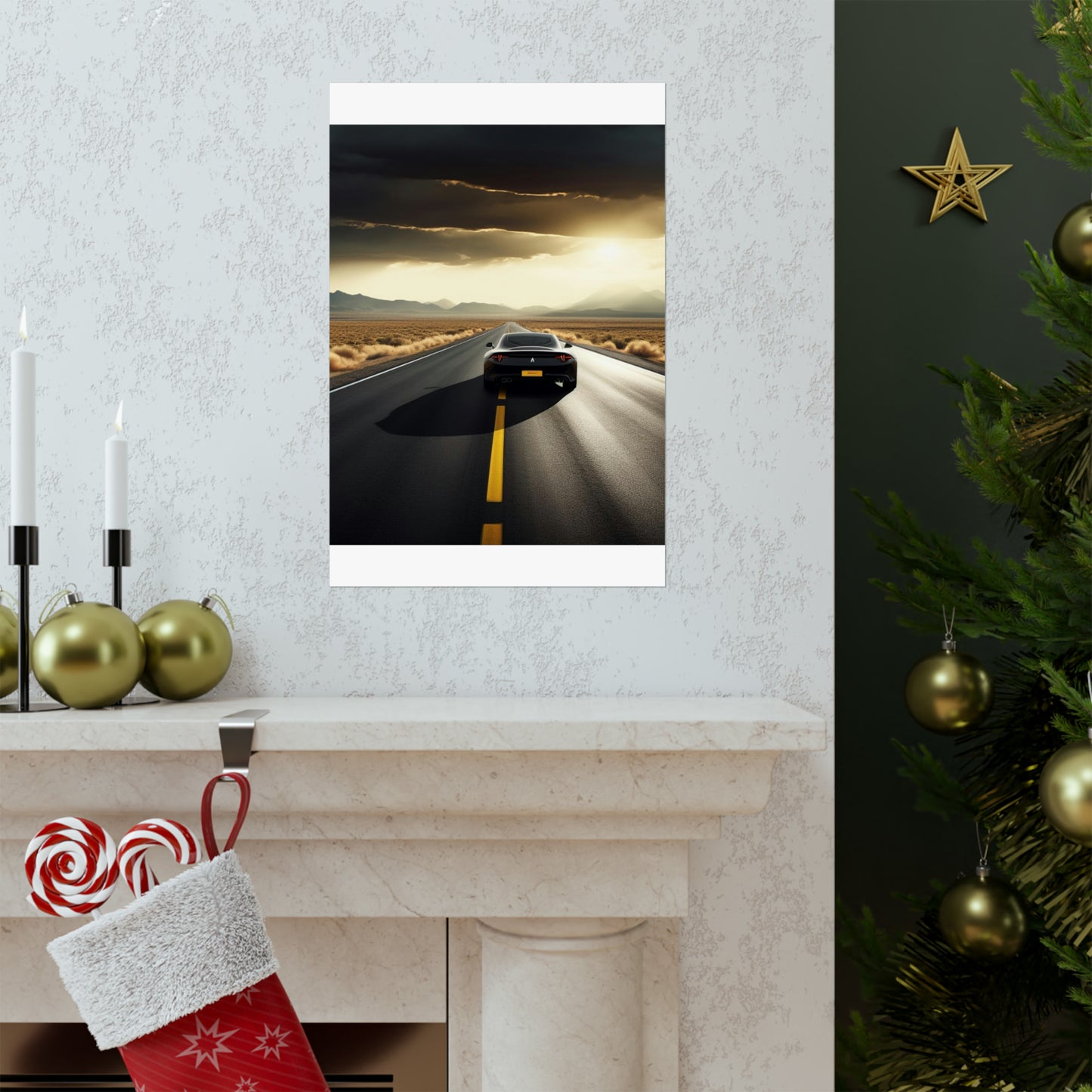 Premium Matte Vertical Posters Ferrari Road 1