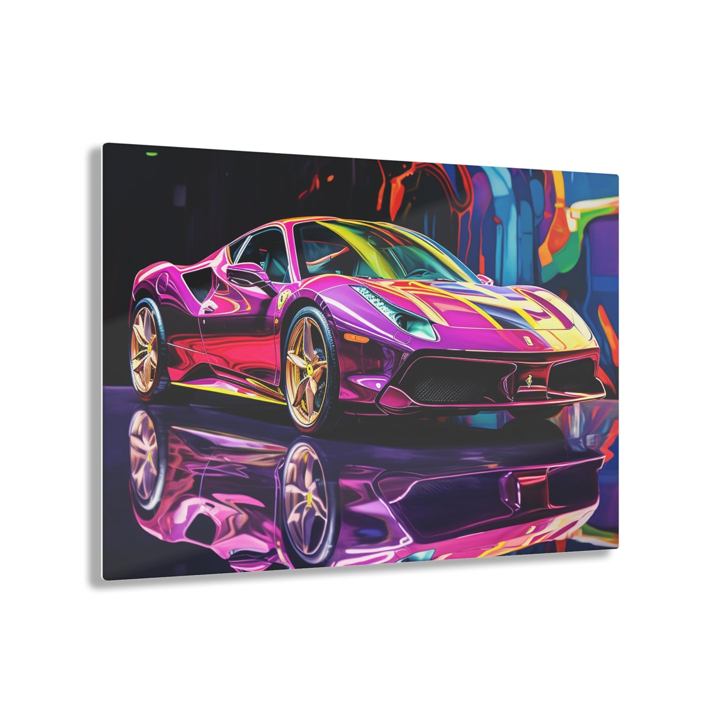 Acrylic Prints Pink Macro Ferrari 2