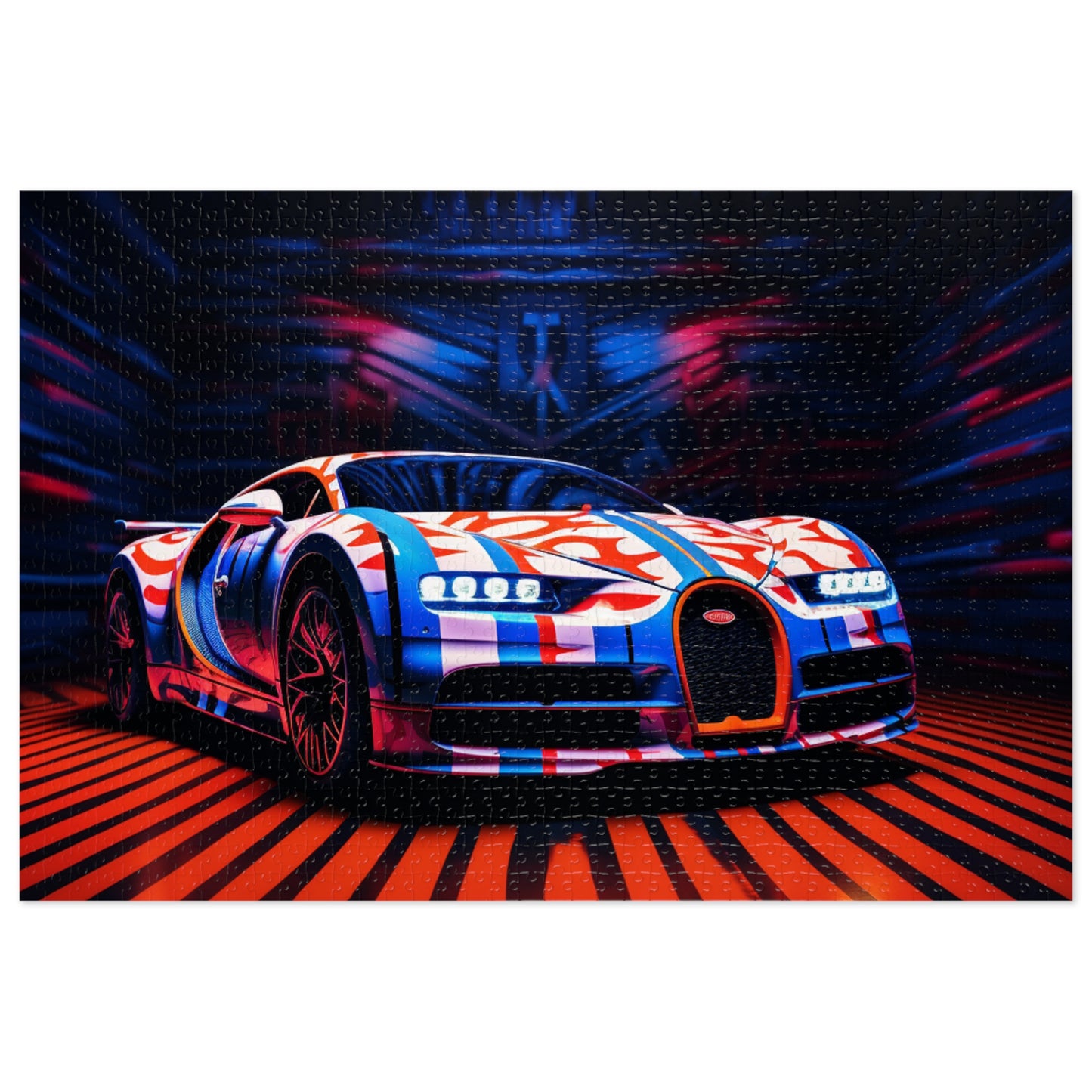 Jigsaw Puzzle (30, 110, 252, 500,1000-Piece) Macro Bugatti American Flag 1