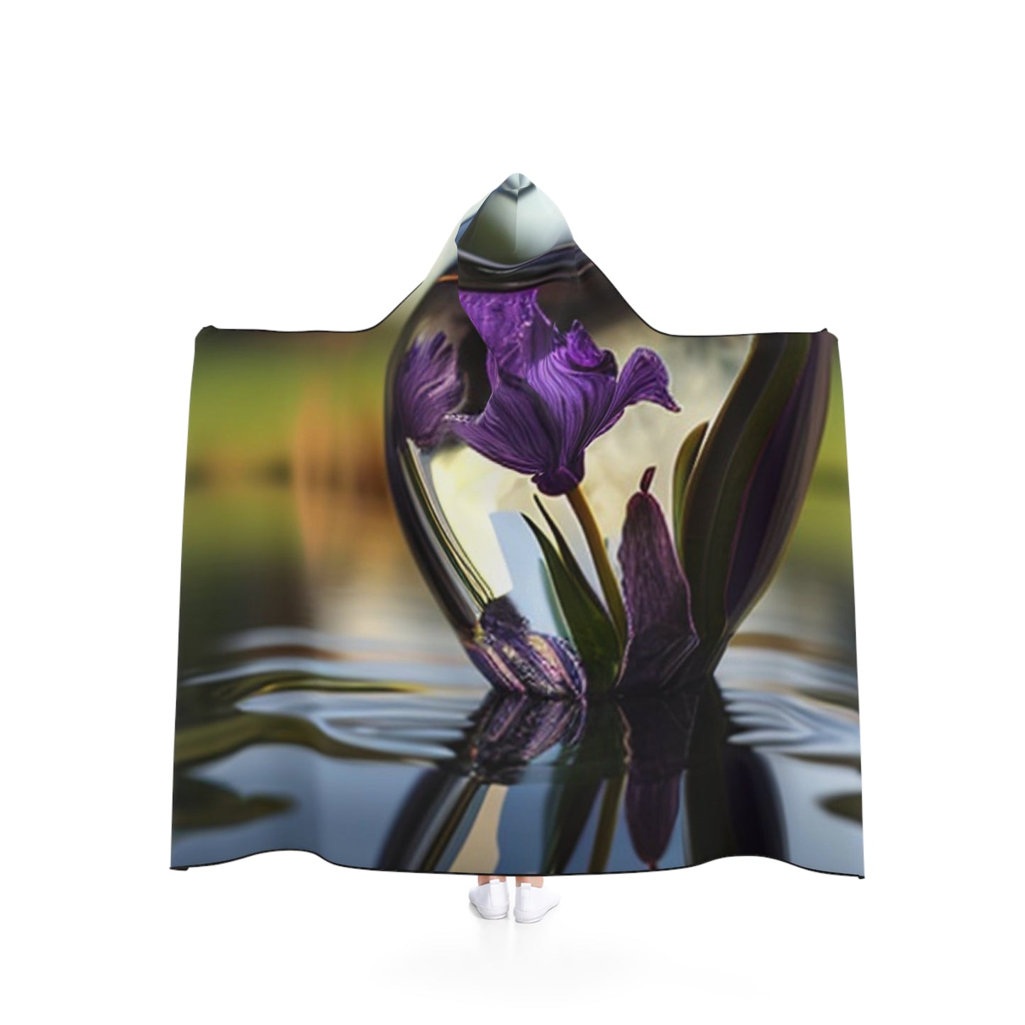 Hooded Blanket Purple Iris in a vase 3