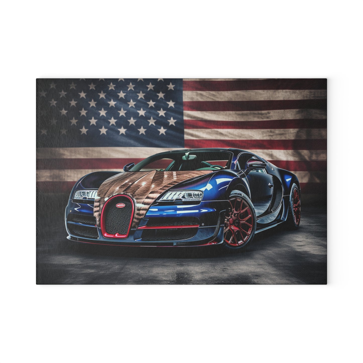 Glass Cutting Board Bugatti American Flag 4