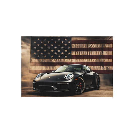 Outdoor Rug  American Flag Background Porsche 4