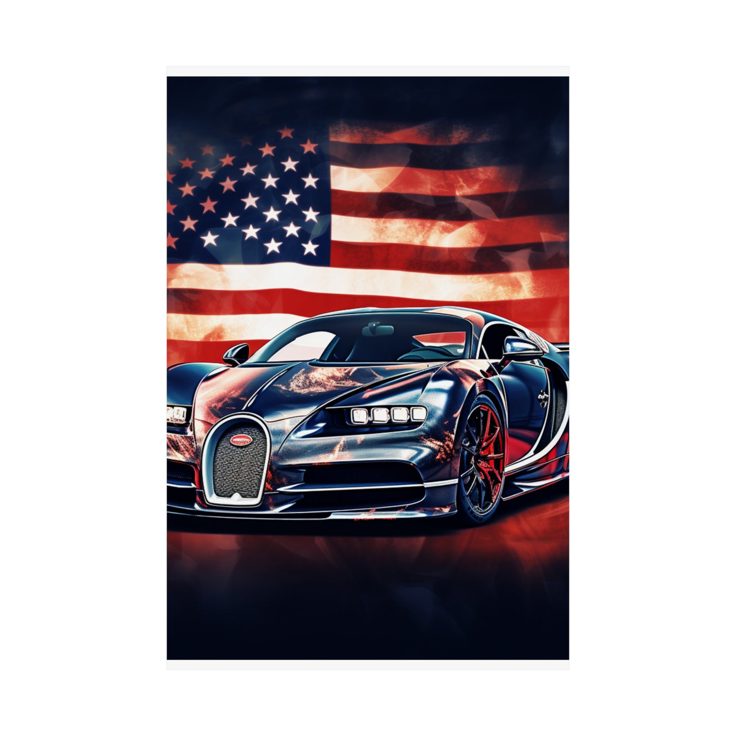 Premium Matte Vertical Posters Abstract American Flag Background Bugatti 4