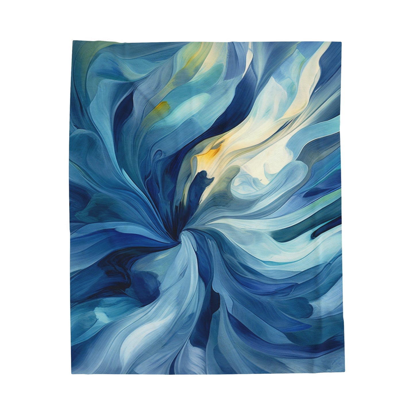 Velveteen Plush Blanket Blue Tluip Abstract 4