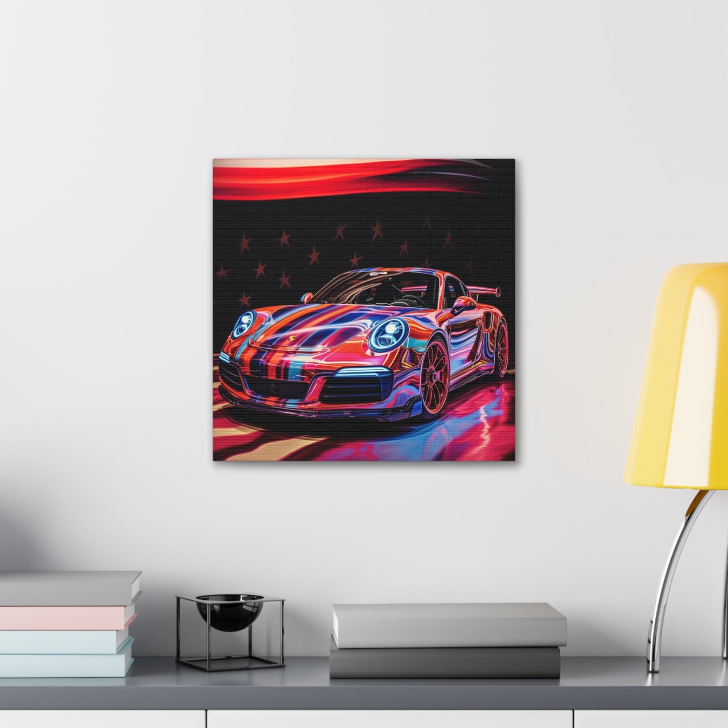 Canvas Gallery Wraps American Flag Colored Porsche 2