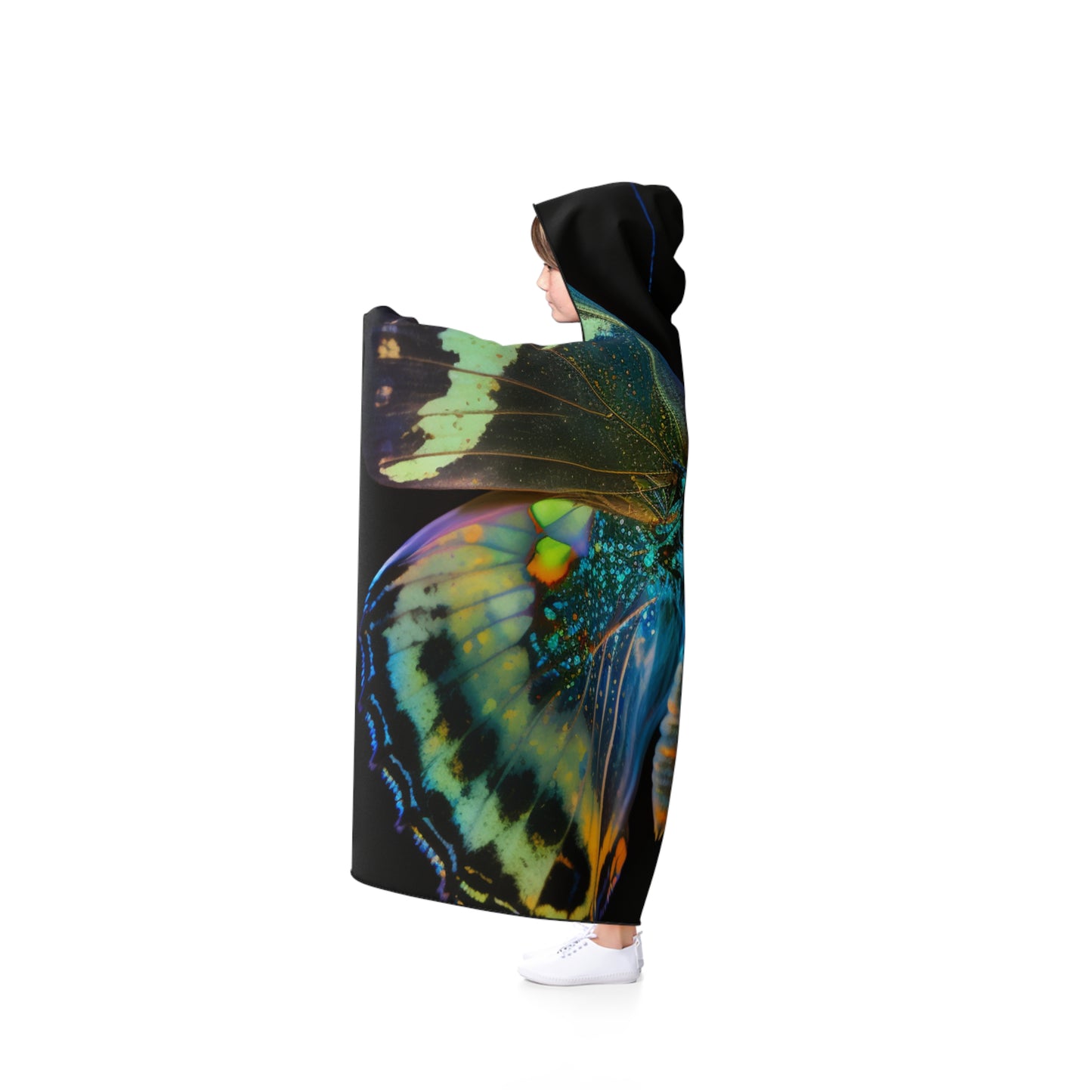 Hooded Blanket Neon Butterfly Flair 4