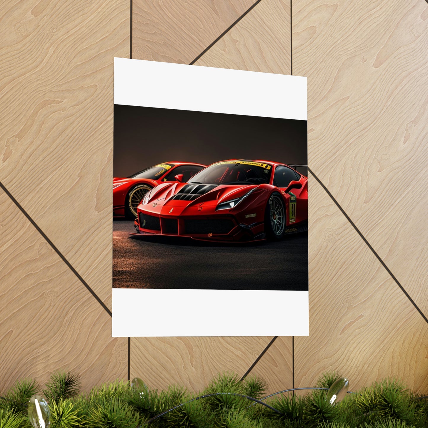 Premium Matte Vertical Posters Ferrari Red 4