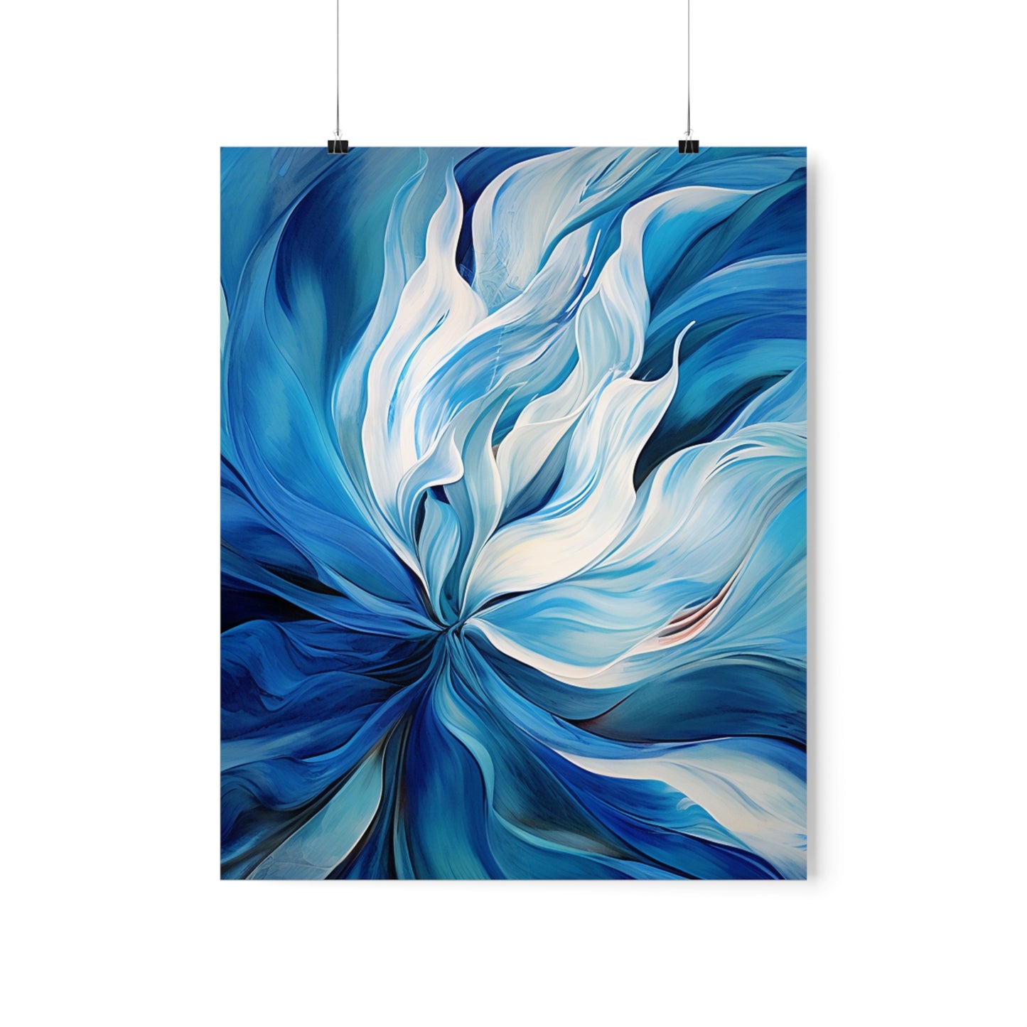 Premium Matte Vertical Posters Blue Tluip Abstract 1