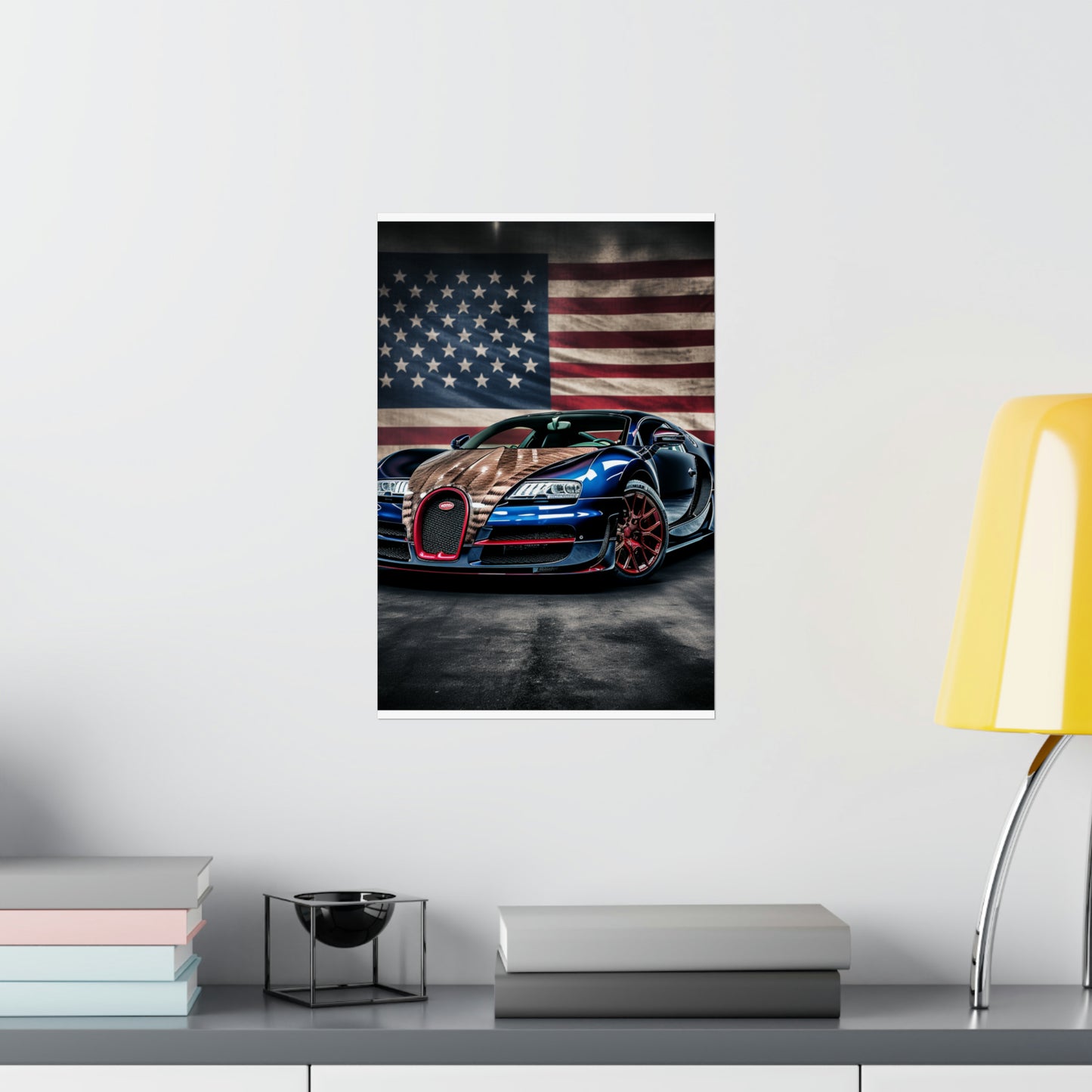 Premium Matte Vertical Posters Bugatti American Flag 4