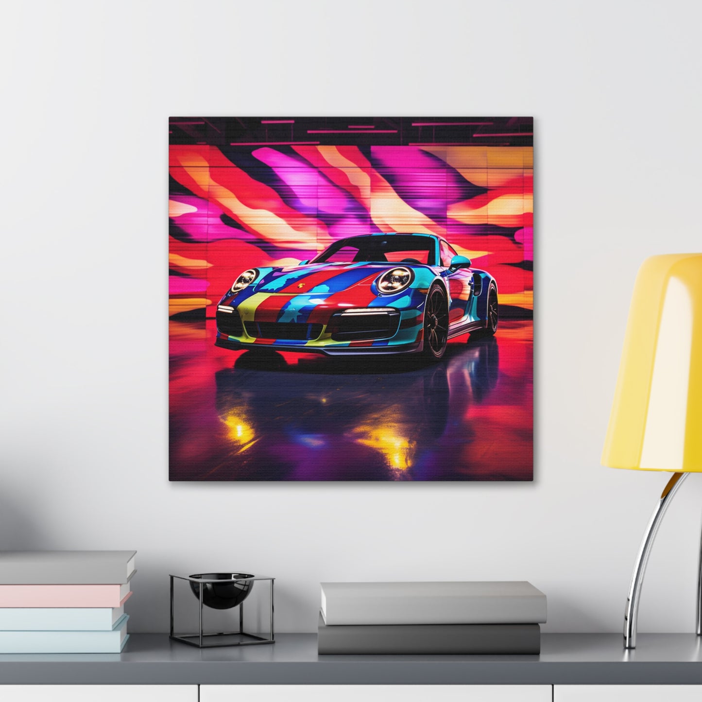 Canvas Gallery Wraps Macro American Flag Porsche 1