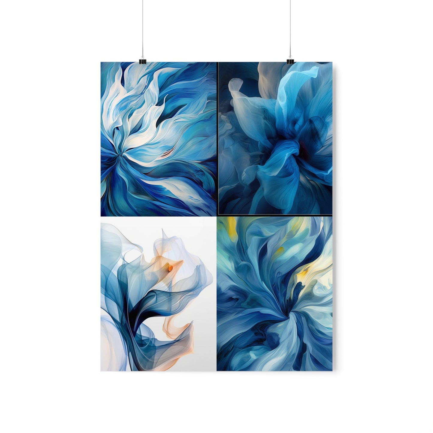 Premium Matte Vertical Posters Blue Tluip Abstract 5