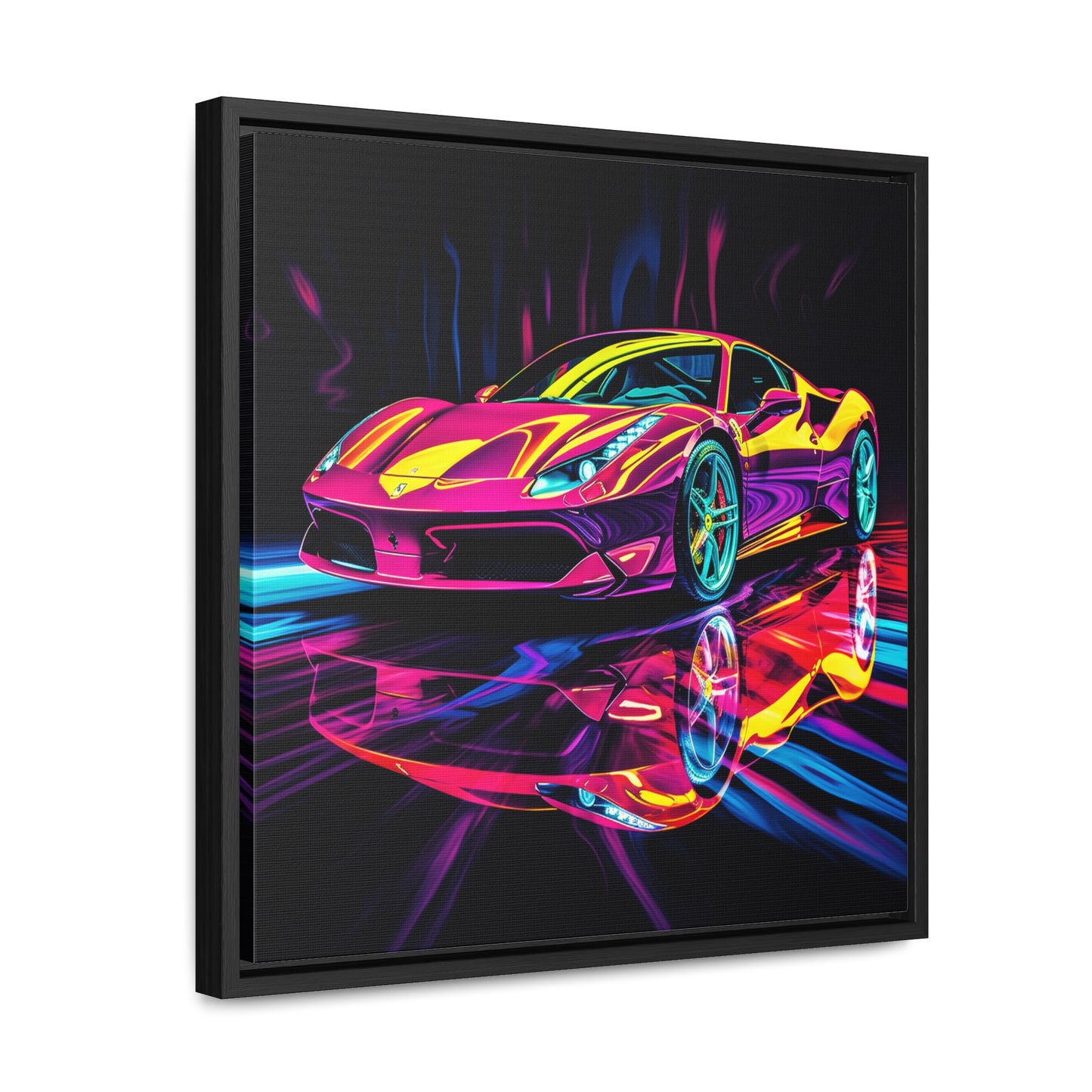 Gallery Canvas Wraps, Square Frame Pink Ferrari Macro 2