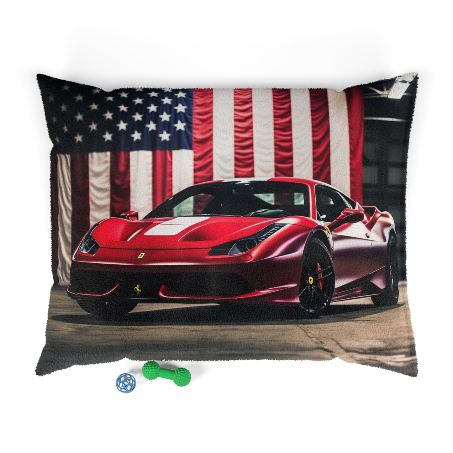 Pet Bed American Flag Background Ferrari 3