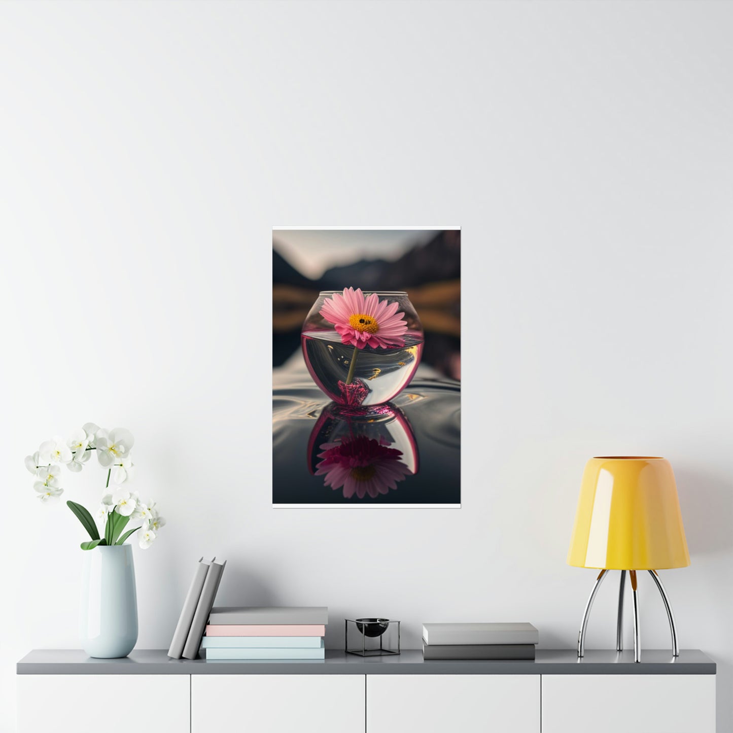 Premium Matte Vertical Posters Pink Daisy 1