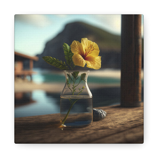 Canvas Gallery Wraps Yellow Hibiscus Wood 4