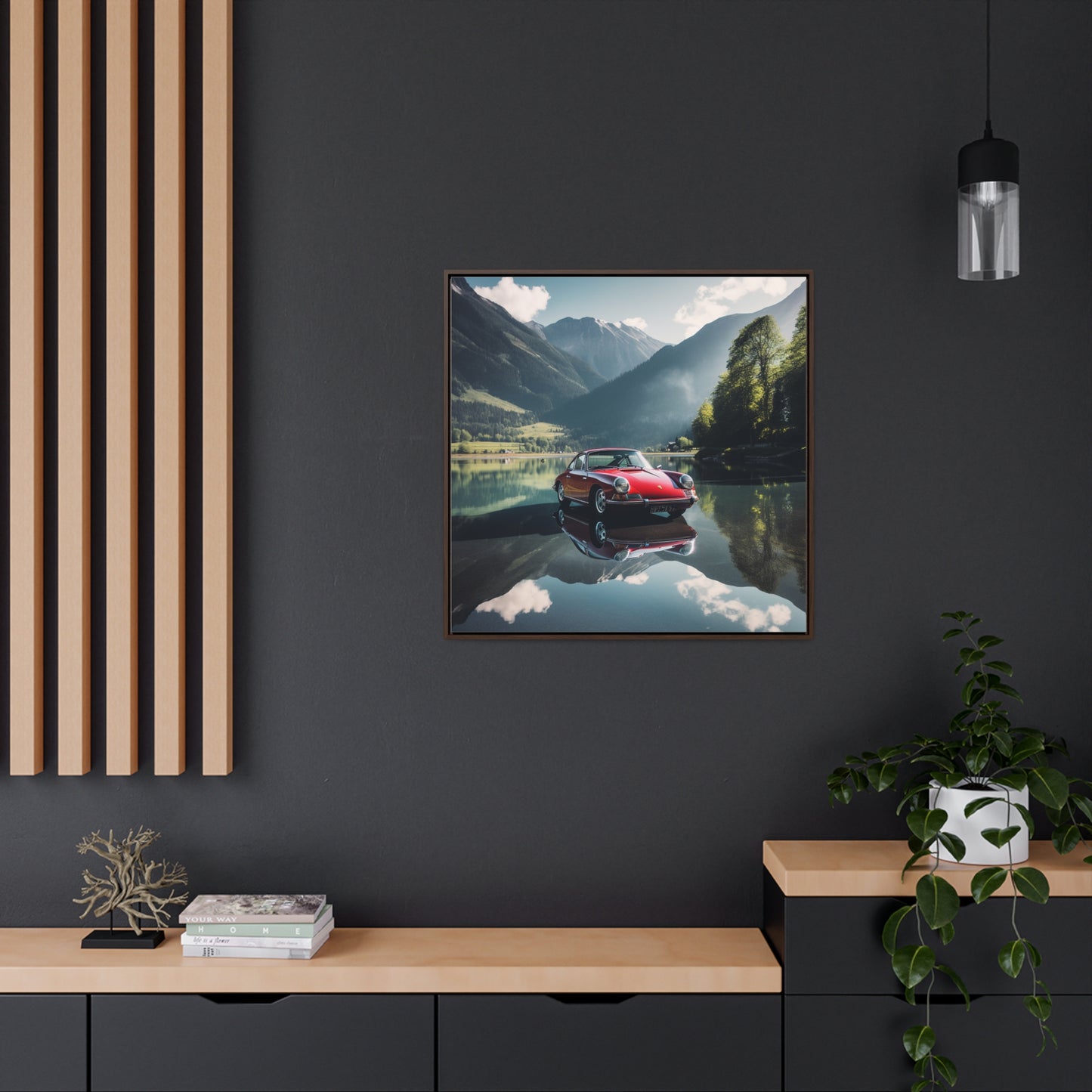 Gallery Canvas Wraps, Square Frame Porsche Lake 3