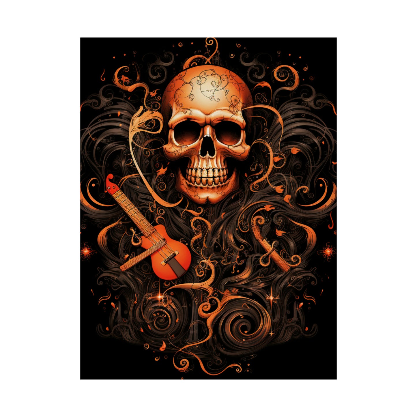 Premium Matte Vertical Posters Skull Treble Clef 4