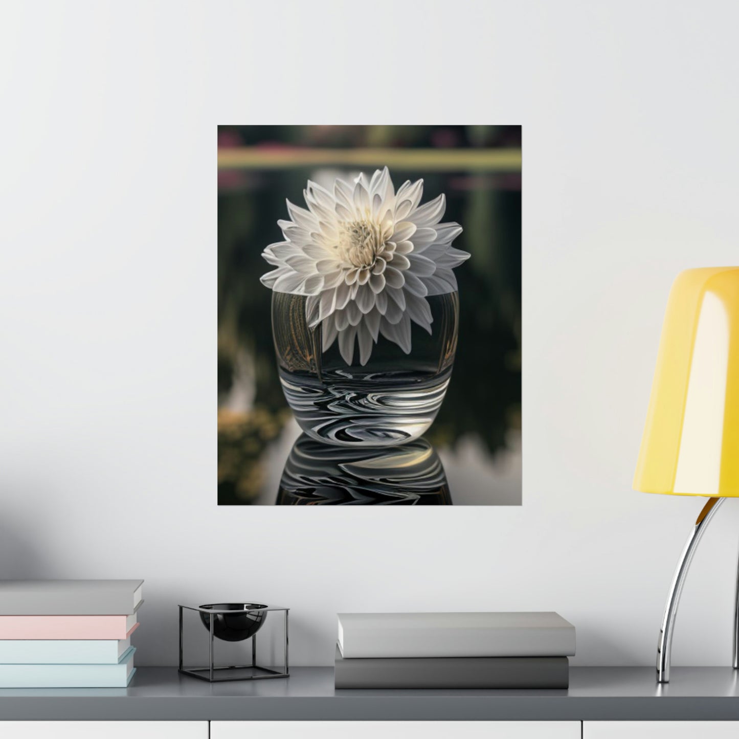 Premium Matte Vertical Posters White Dahlia 2