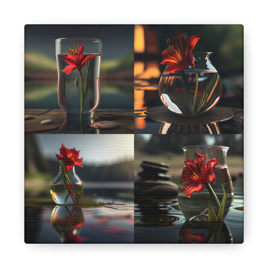 Canvas Gallery Wraps Red Lily in a Glass vase 5