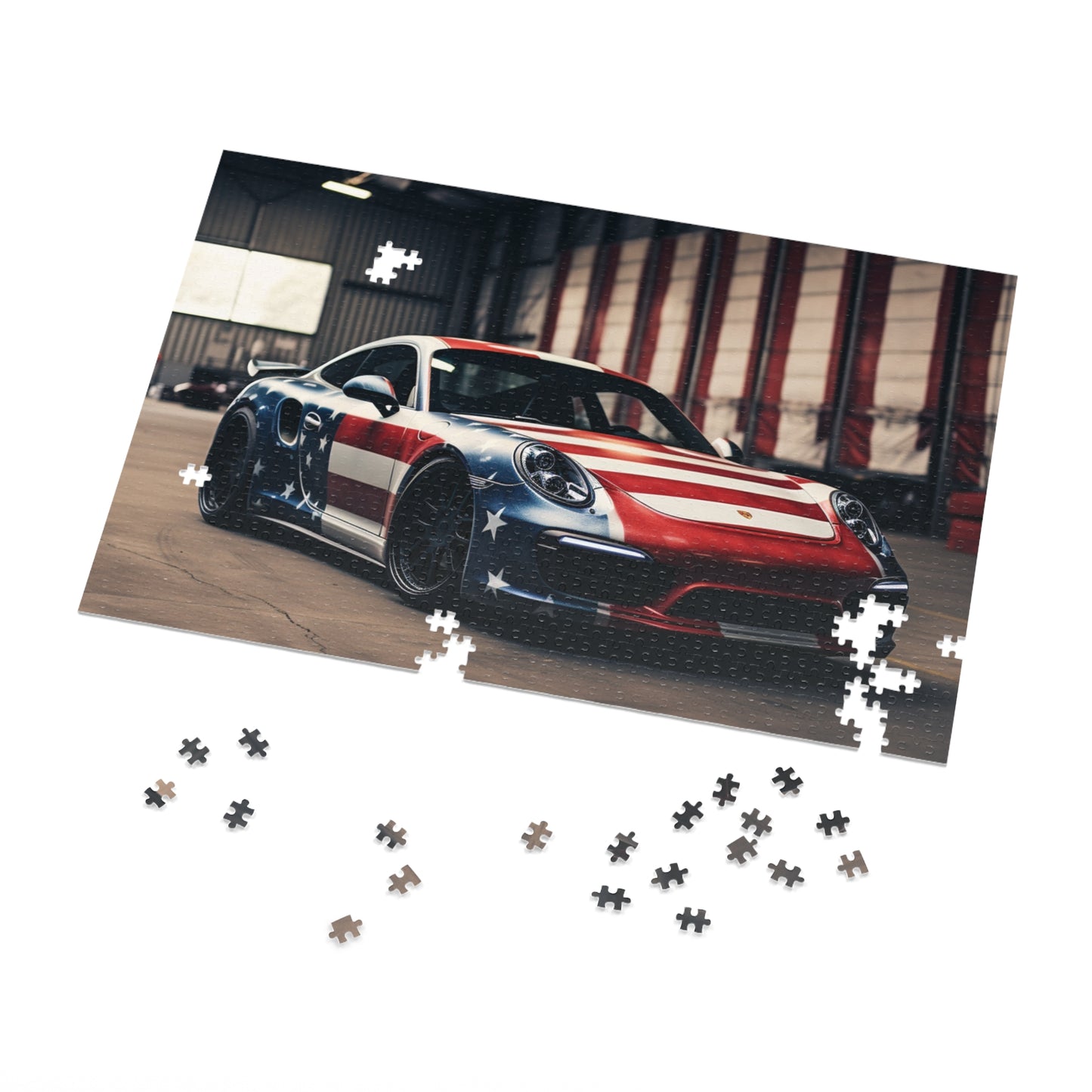 Jigsaw Puzzle (30, 110, 252, 500,1000-Piece) American Flag Porsche 2