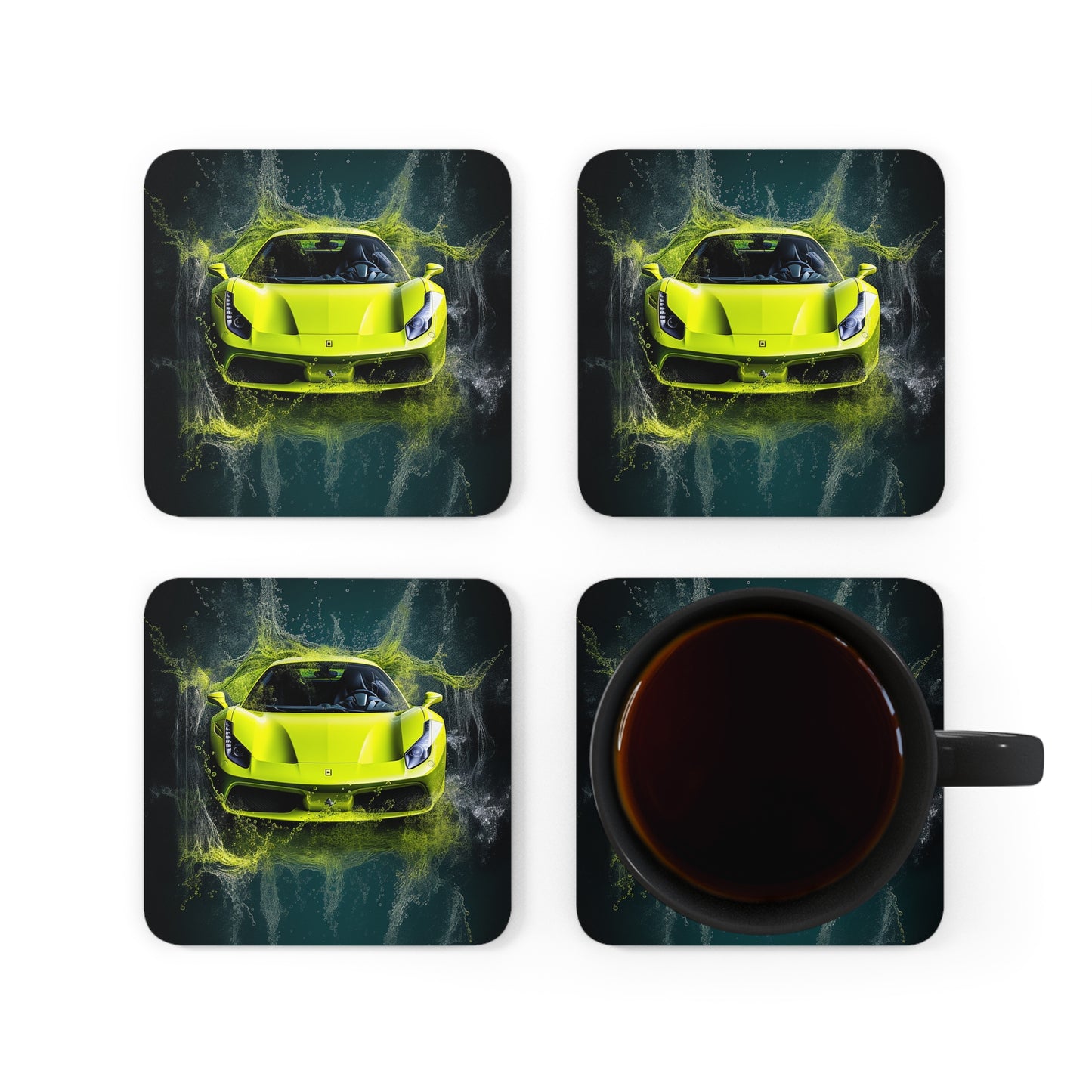 Corkwood Coaster Set Farrari Water 4