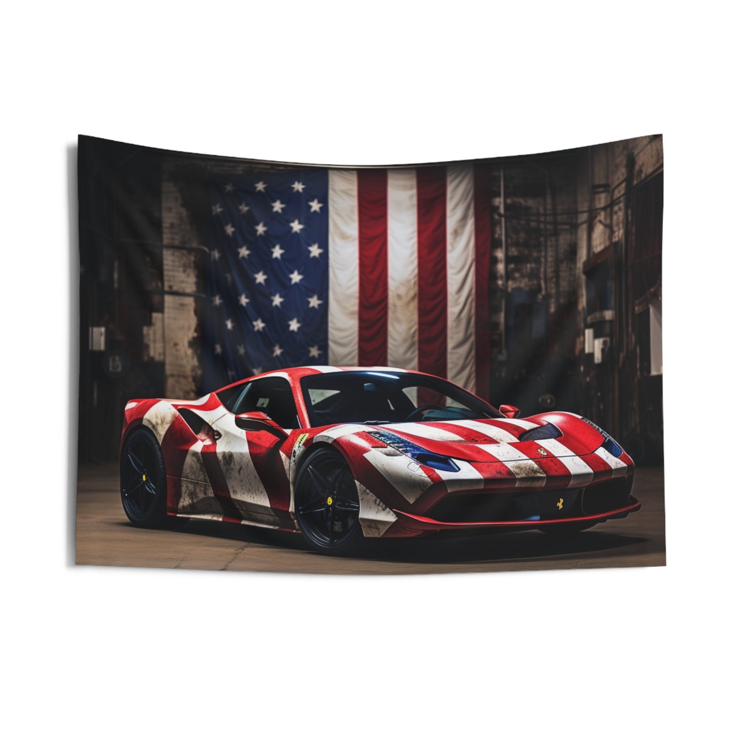 Indoor Wall Tapestries American Flag Farrari 2