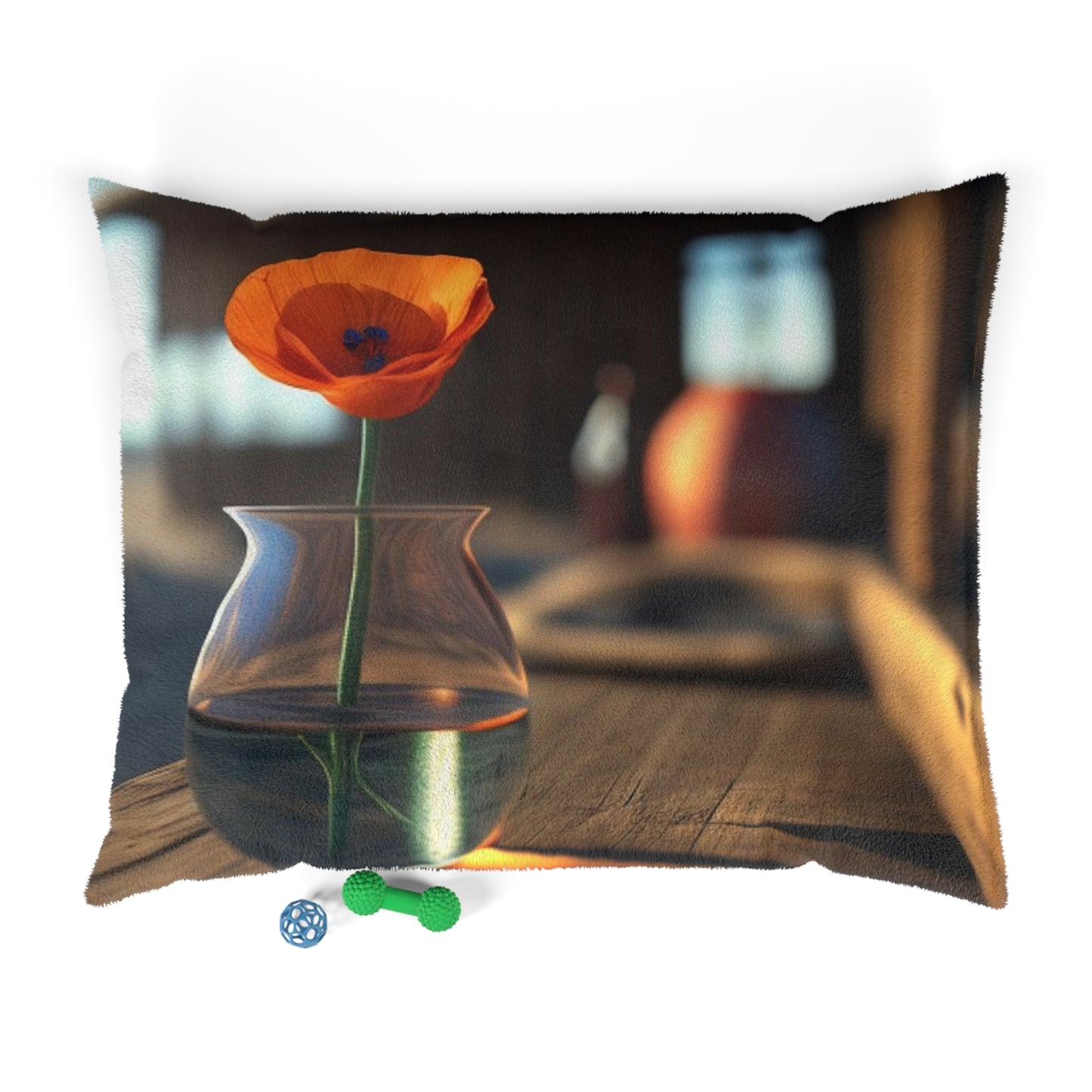 Pet Bed Poppy in a Glass Vase 2