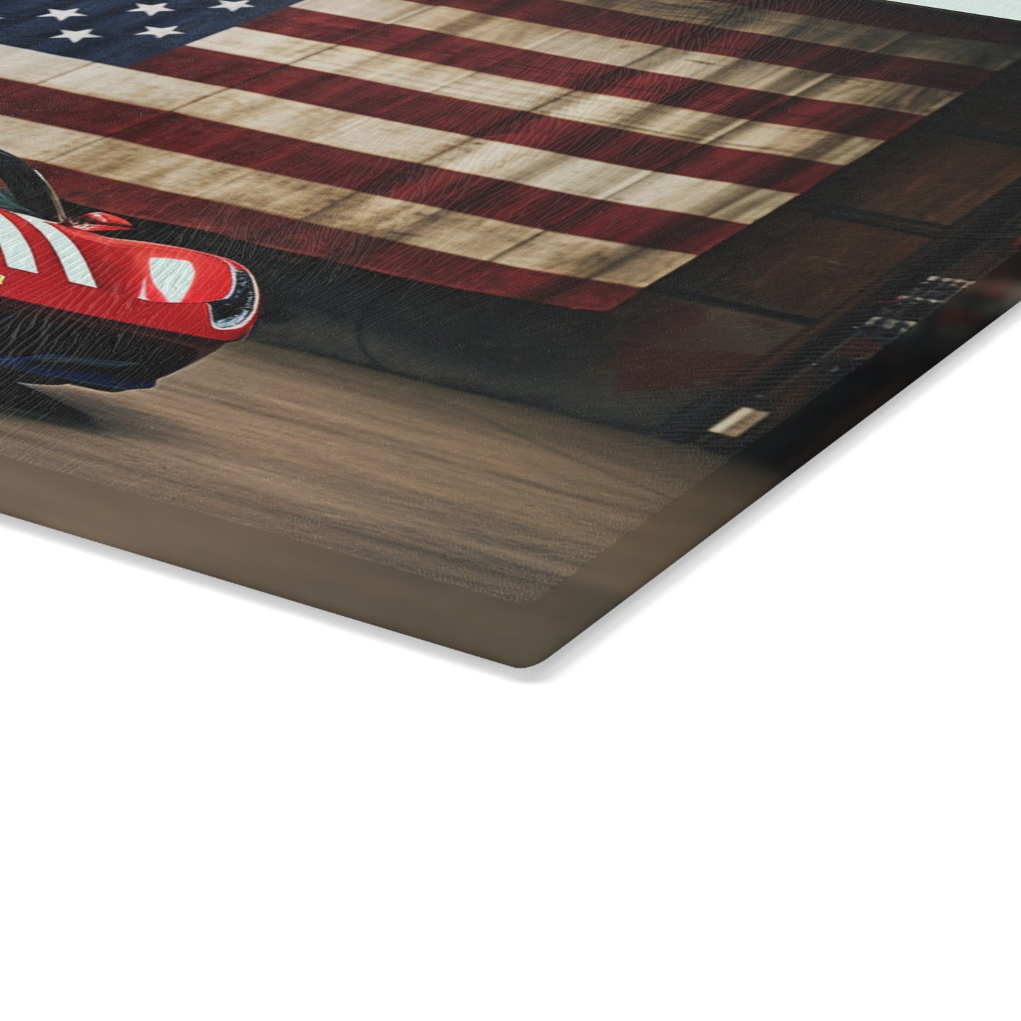 Glass Cutting Board American Flag Farrari 4