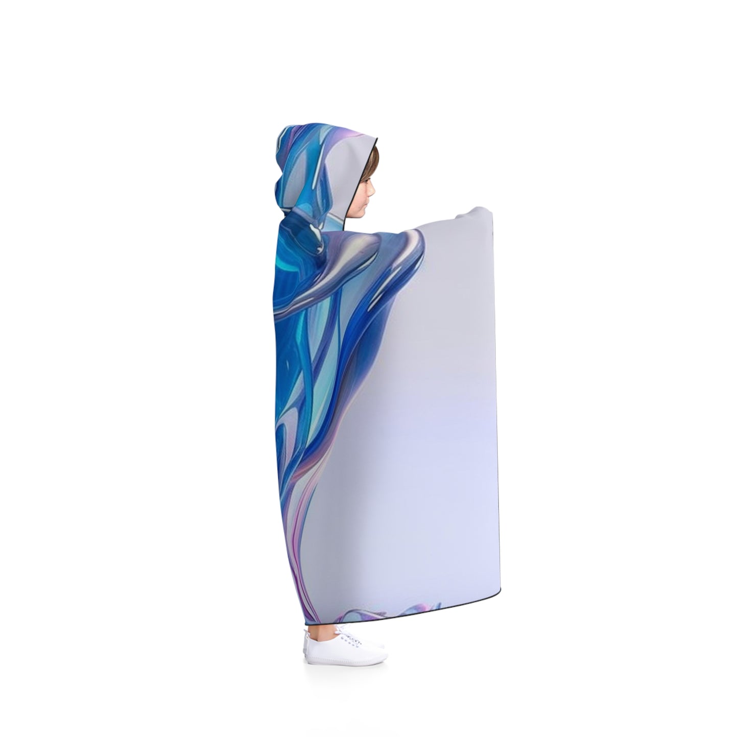 Hooded Blanket Pink & Blue Tulip Rose 2