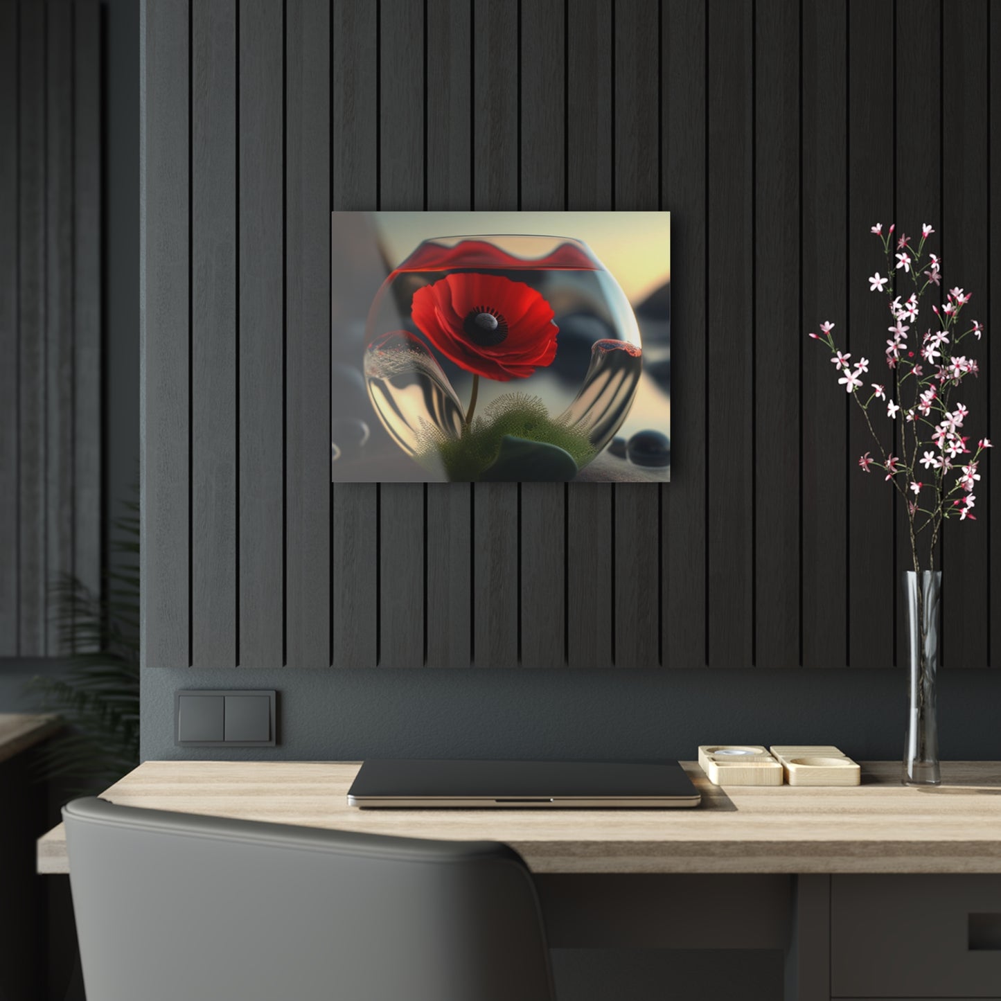 Acrylic Prints Red Anemone in a Vase 3