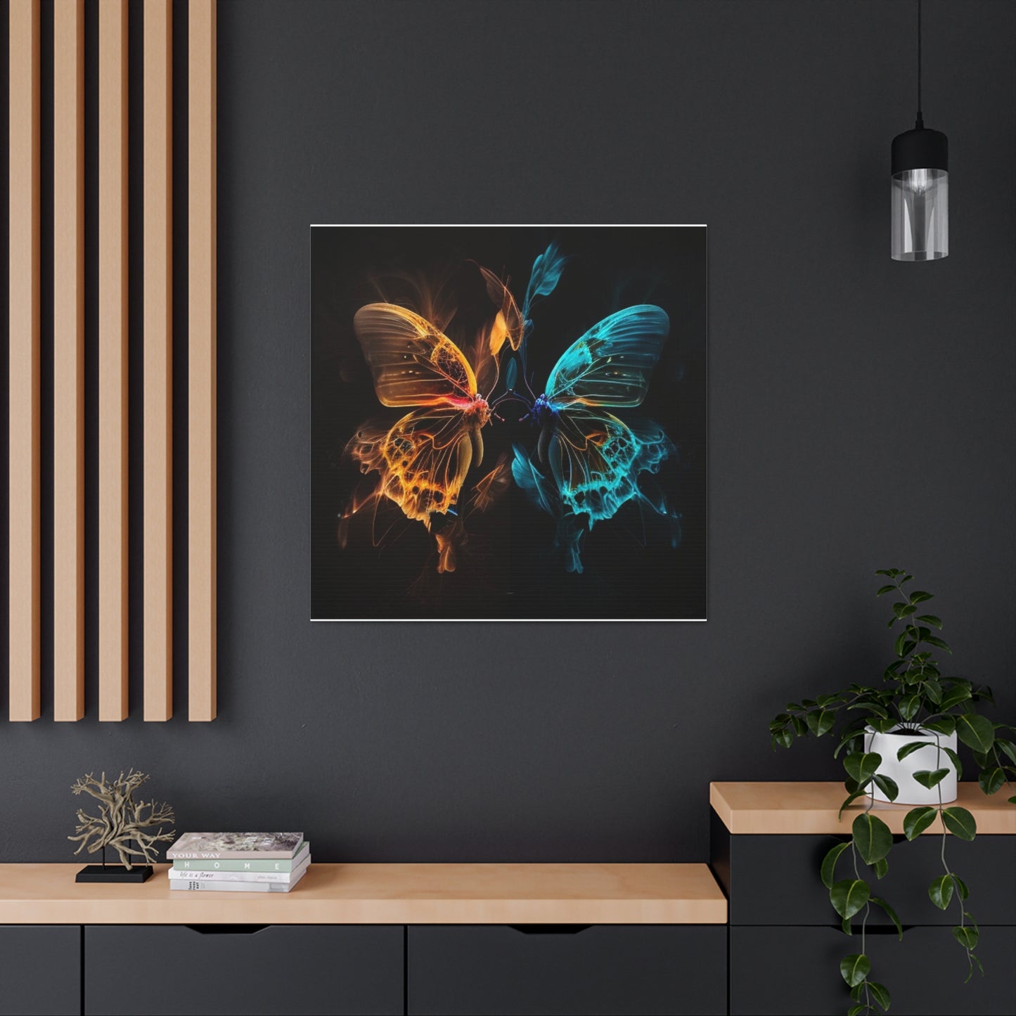 Canvas Gallery Wraps Kiss Neon Butterfly 2