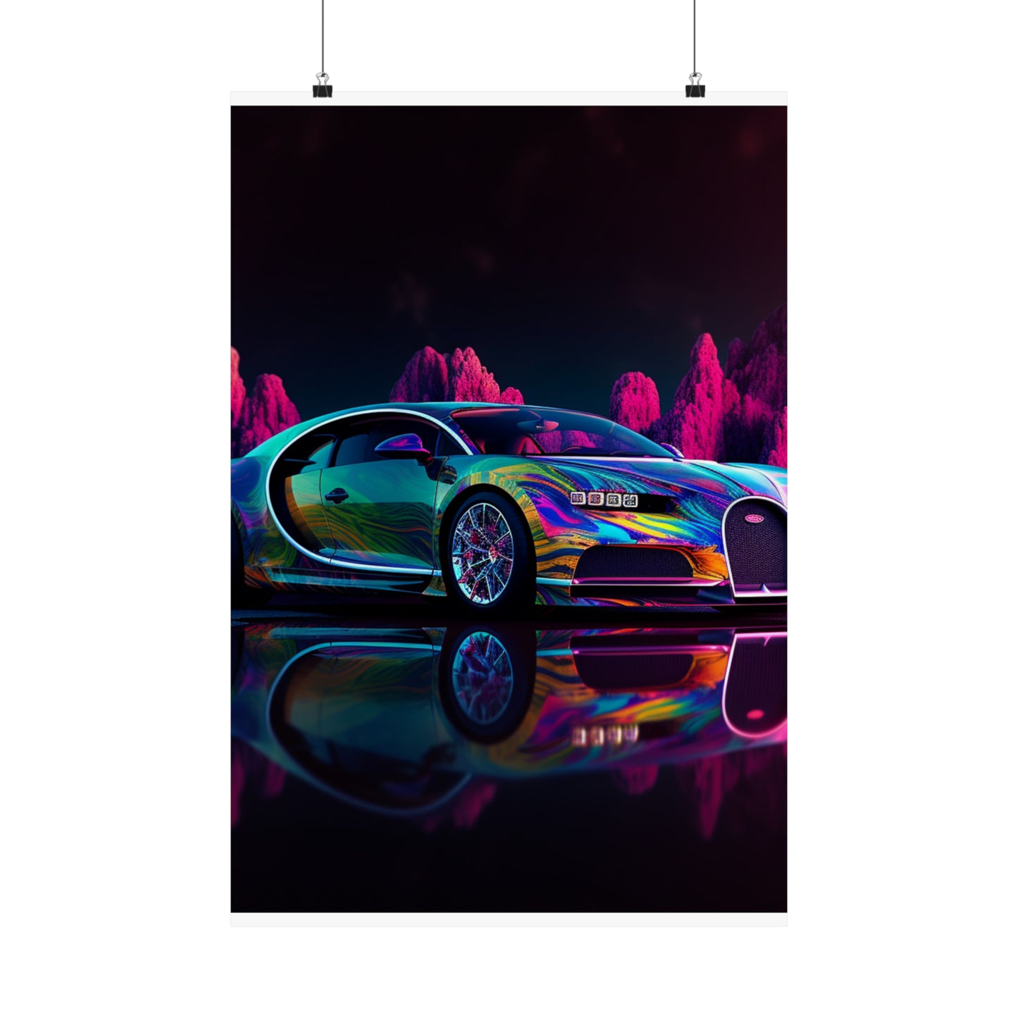 Premium Matte Vertical Posters Florescent Bugatti Flair 2