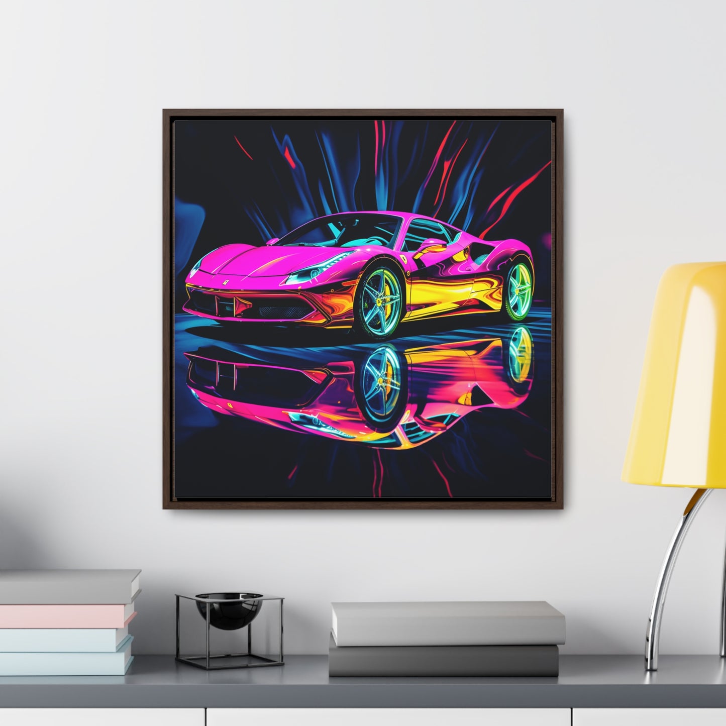 Gallery Canvas Wraps, Square Frame Pink Macro Ferrari 3