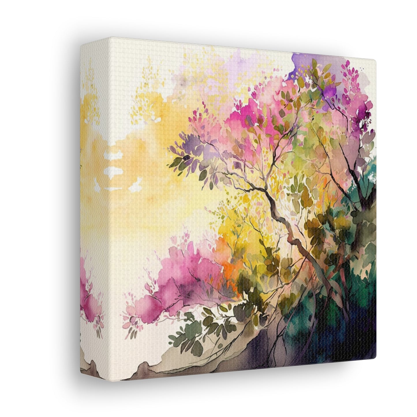 Canvas Gallery Wraps Mother Nature Bright Spring Colors Realistic Watercolor 2