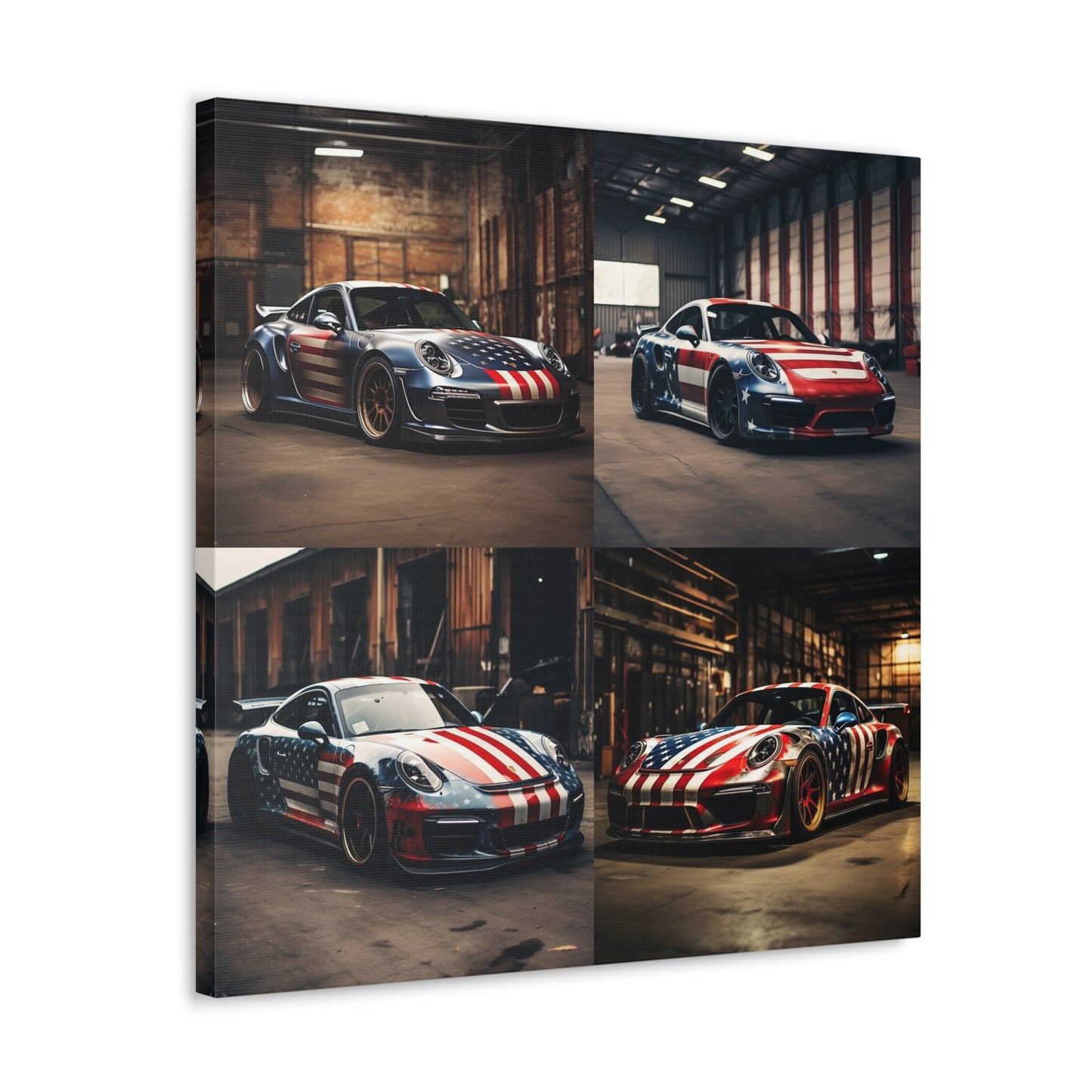 Canvas Gallery Wraps American Flag Porsche 5