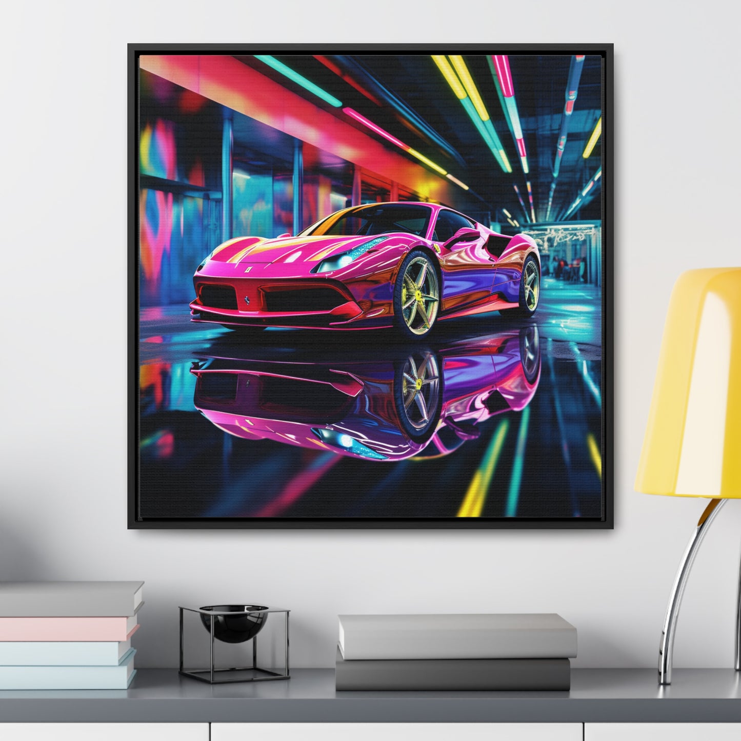 Gallery Canvas Wraps, Square Frame Pink Macro Ferrari 4