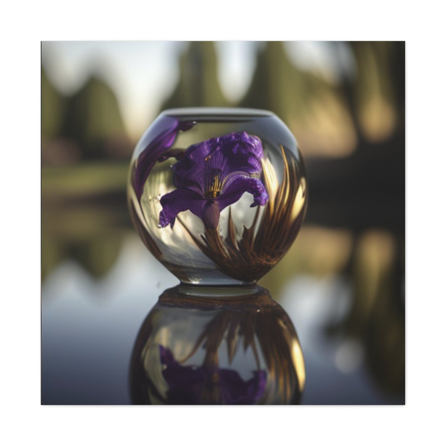 Canvas Gallery Wraps Purple Iris in a vase 2