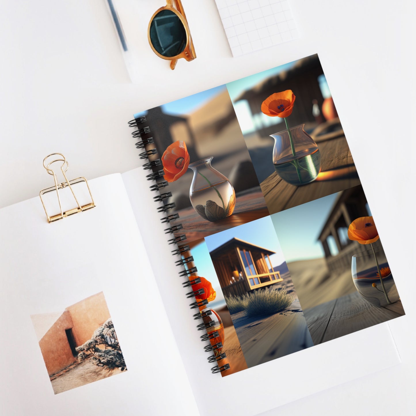 Spiral Notebook - Ruled Line Poppy in a Glass Vase 5